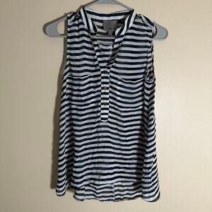 Aryn K Striped sleeveless bouse XS